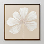 Whisper of Petals – beige and white botanical canvas wall art print by Aspire Prints