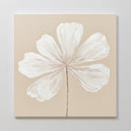 Whisper of Petals – beige and white botanical canvas wall art print by Aspire Prints