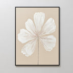 Petals in Quiet Light – beige and white botanical canvas wall art print by Aspire Prints
