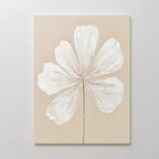 Petals in Quiet Light – beige and white botanical canvas wall art print by Aspire Prints