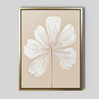 Petals in Quiet Light – beige and white botanical canvas wall art print by Aspire Prints