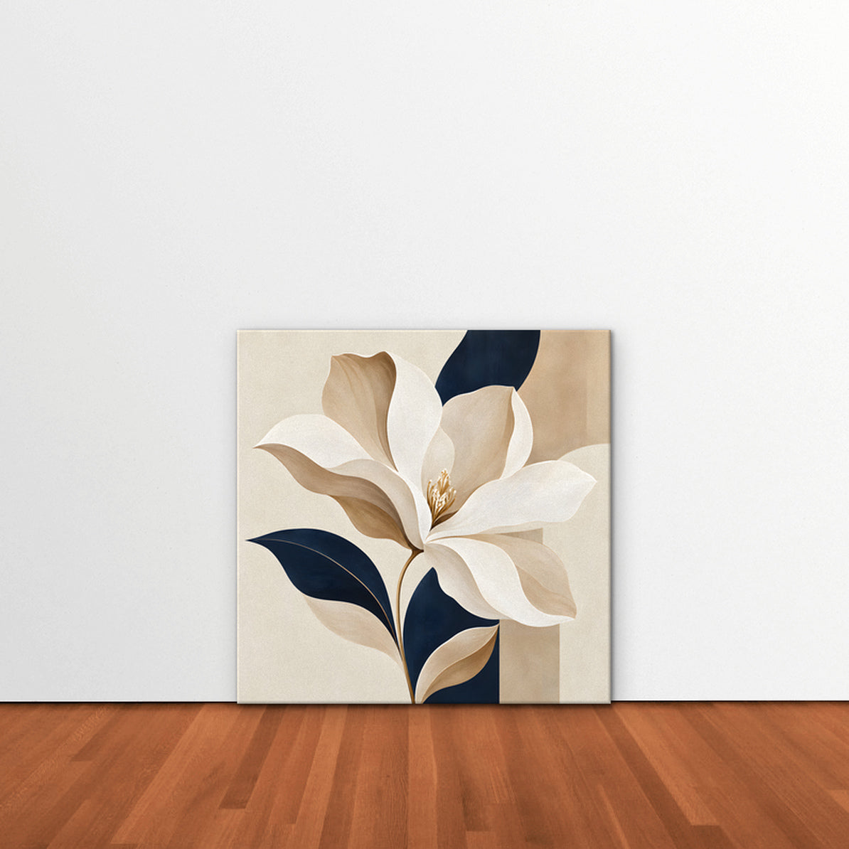 Ivory Magnolia Canvas Art - Square – Stretched Canvas Only in room setting