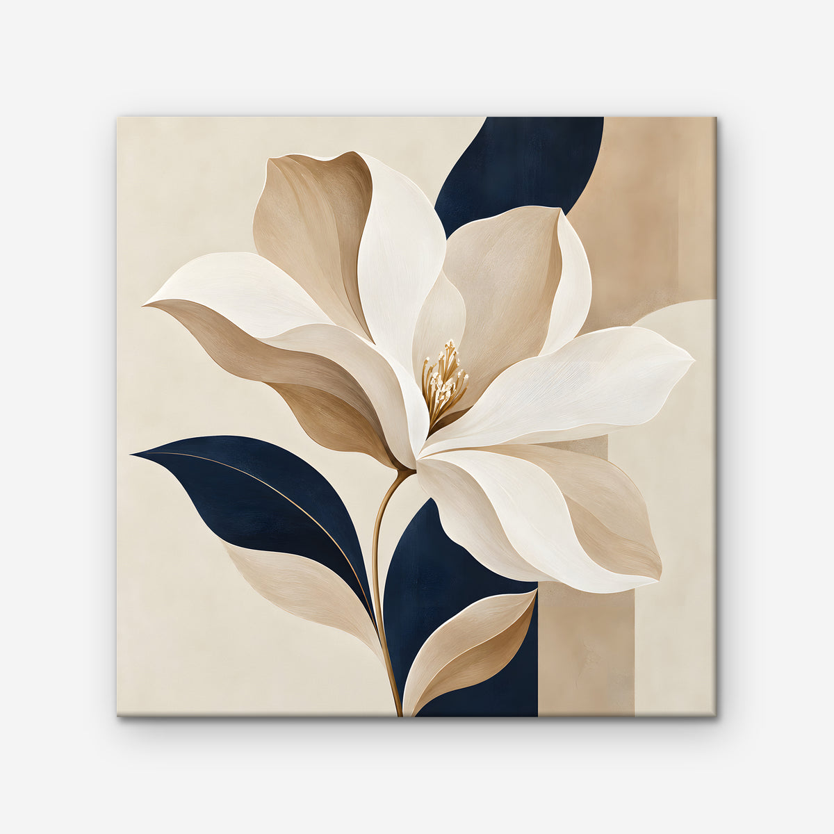Ivory Magnolia Canvas Art - Square – Stretched Canvas Only on white background