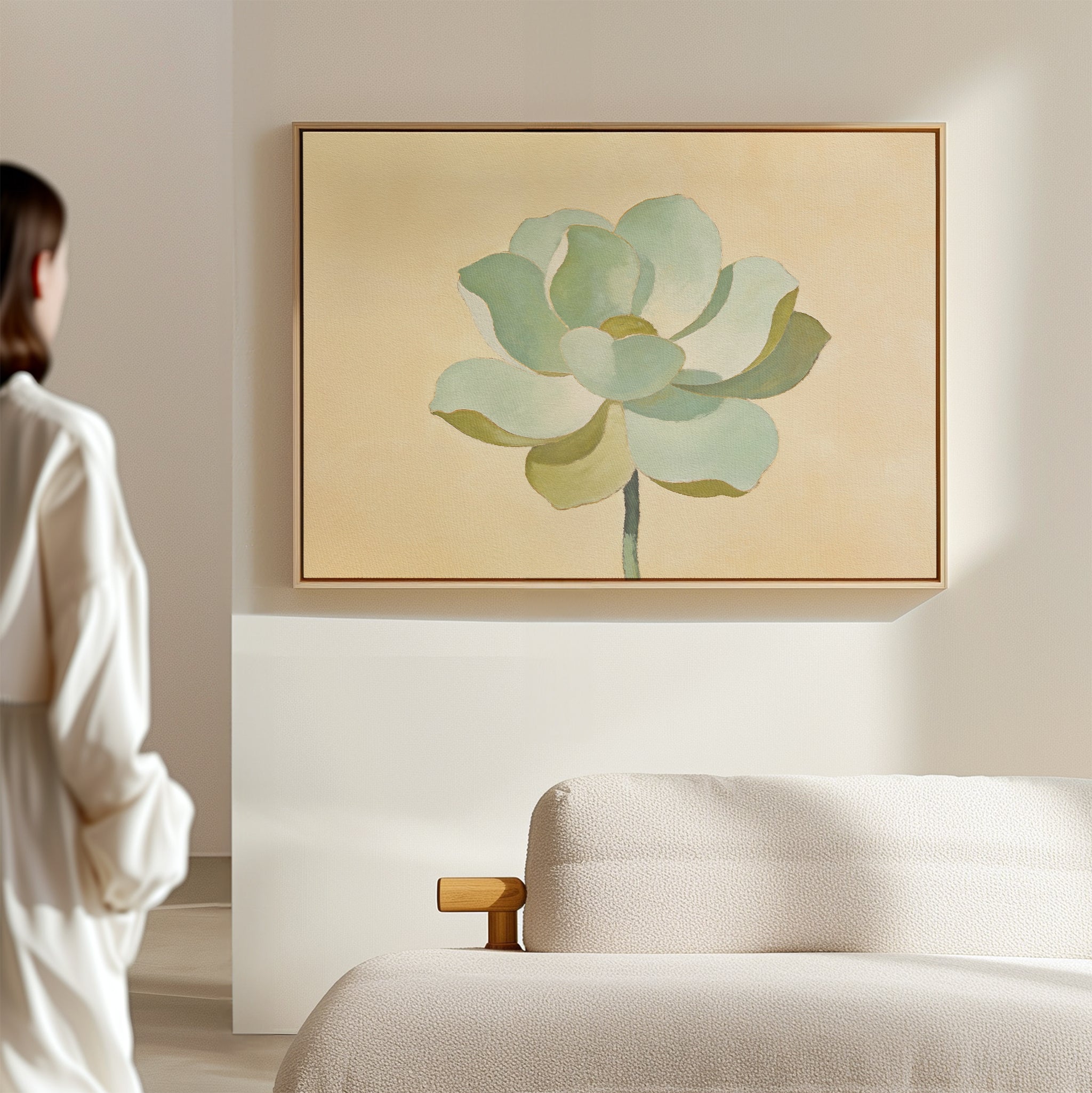 Whisper of Sage – green botanical canvas wall art print by Aspire Prints