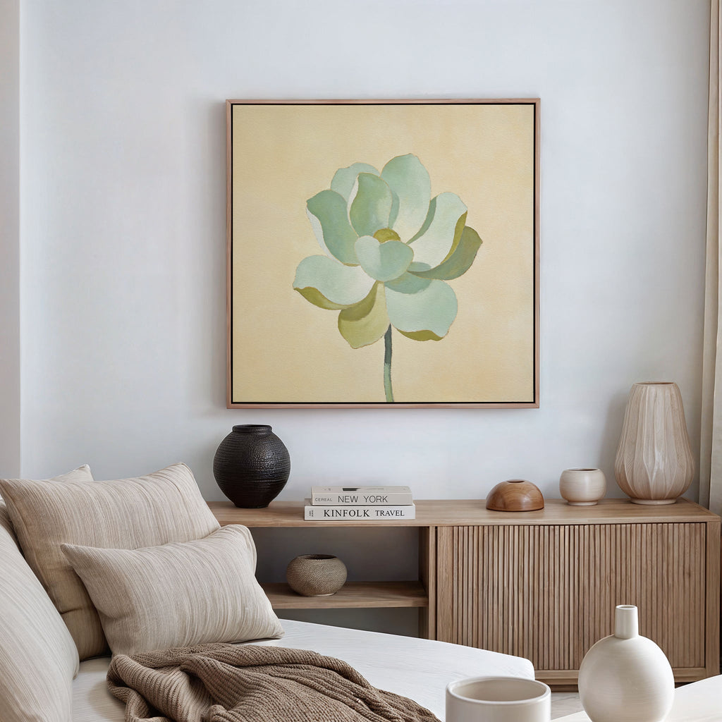 Whispers in Sage – green botanical canvas wall art print by Aspire Prints