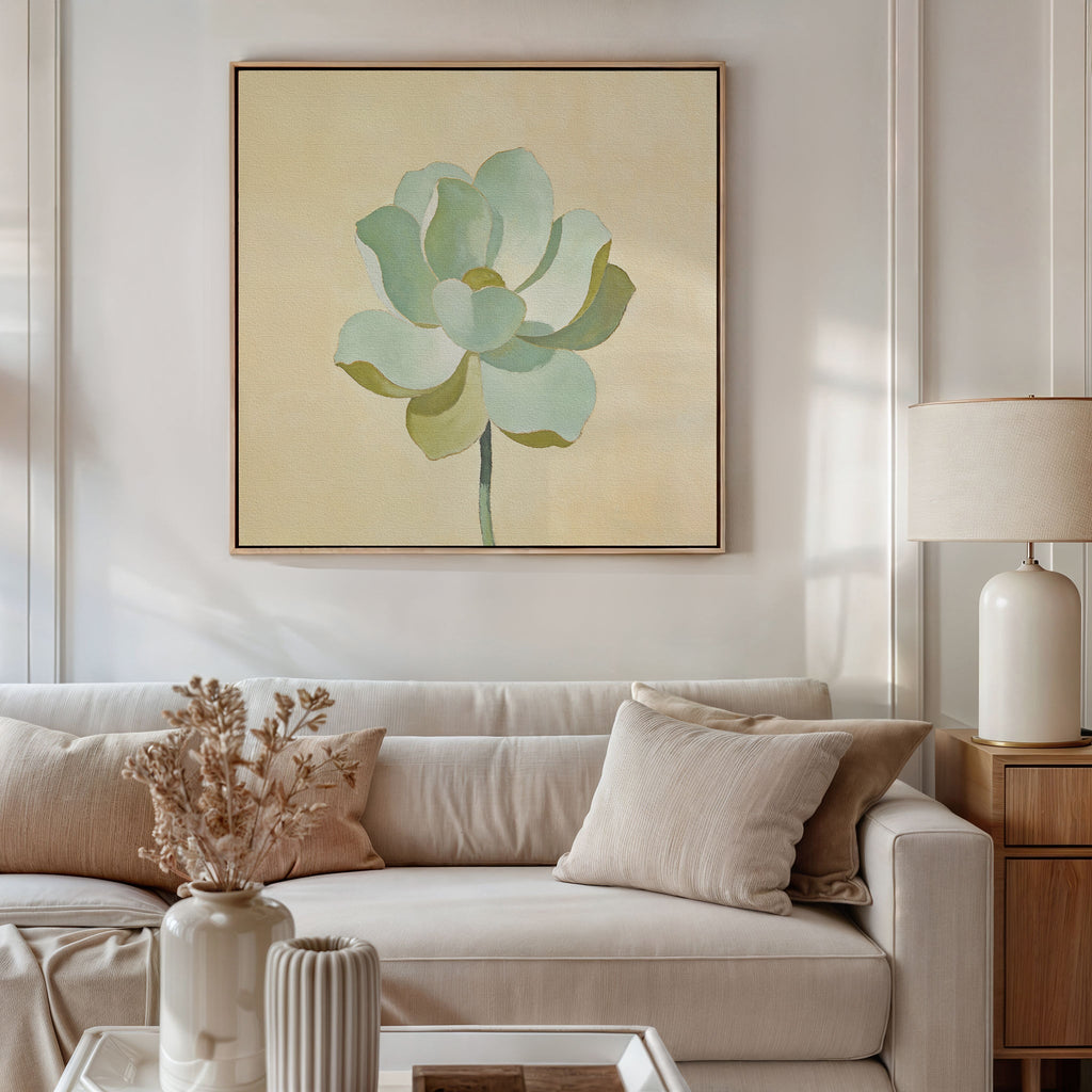 Whispers in Sage – green botanical canvas wall art print by Aspire Prints