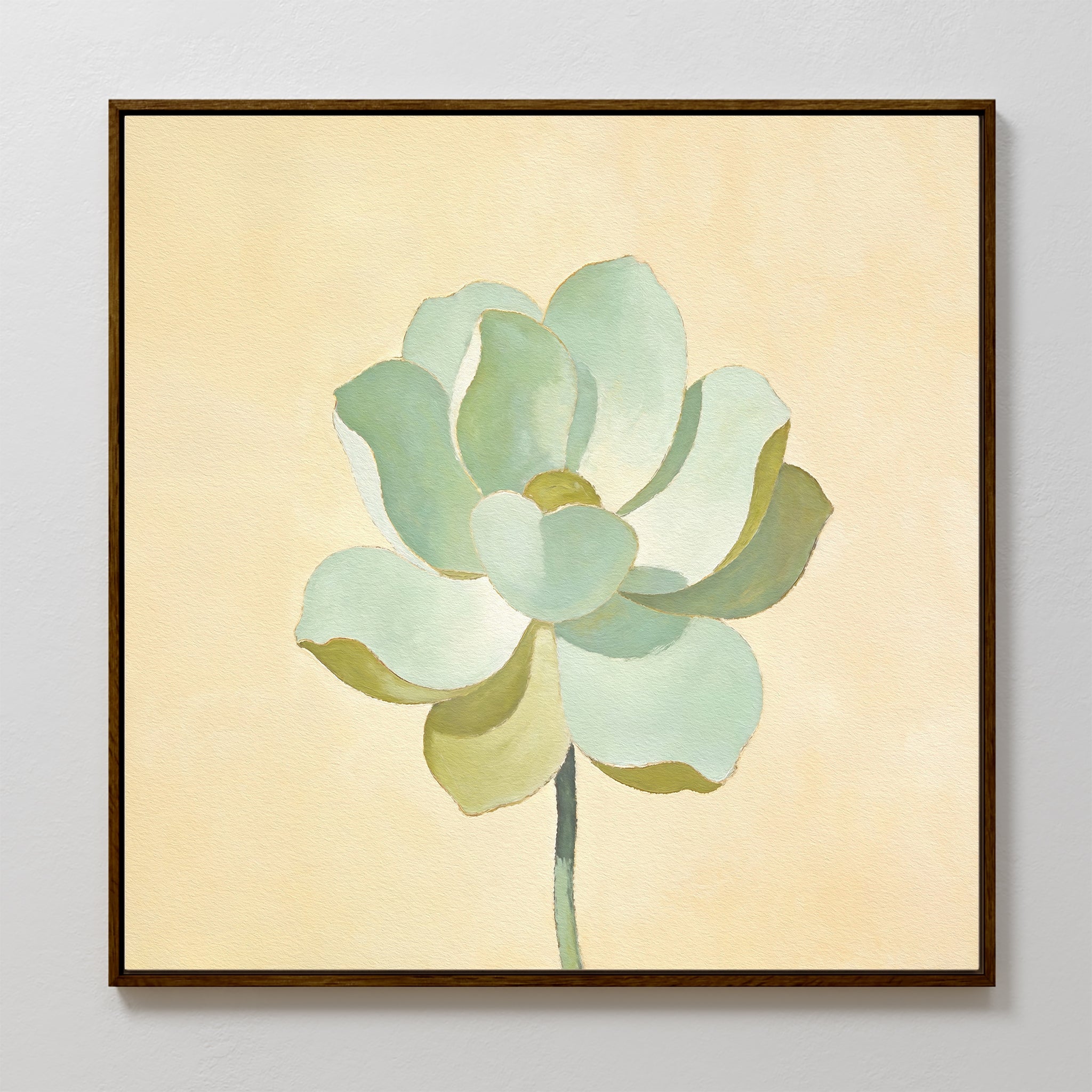 Whispers in Sage – green botanical canvas wall art print by Aspire Prints