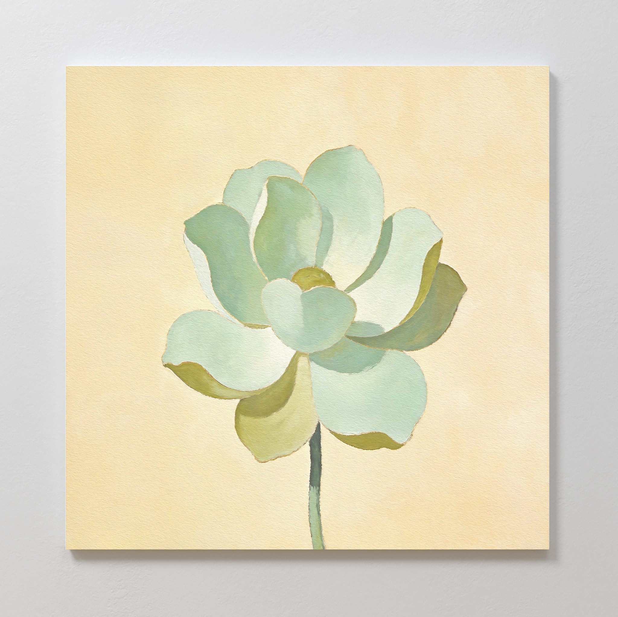 Whispers in Sage – green botanical canvas wall art print by Aspire Prints