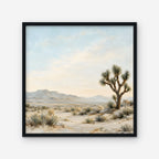 Joshua Tree Desert Canvas Art - Square – Black Floating Frame on white background