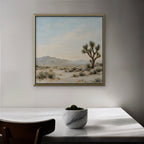 Joshua Tree Desert Canvas Art - Square – Gold Floating Frame in room setting
