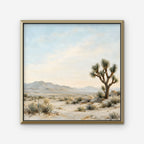 Joshua Tree Desert Canvas Art - Square – Gold Floating Frame on white background