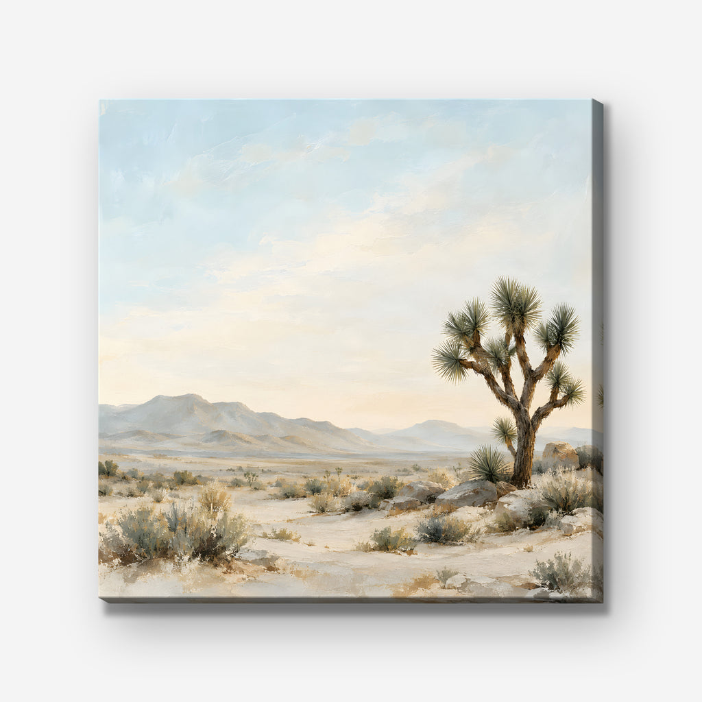 Joshua Tree Desert Canvas Art - Square – Stretched Canvas Only on white background