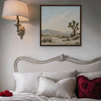 Joshua Tree Desert Canvas Art - Square – Walnut Floating Frame in room setting