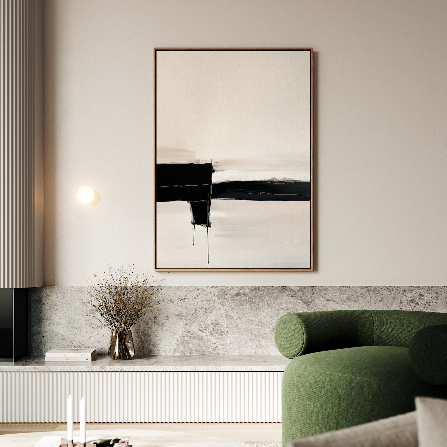Whispers in Greyscale – black and white abstract canvas wall art print by Aspire Prints