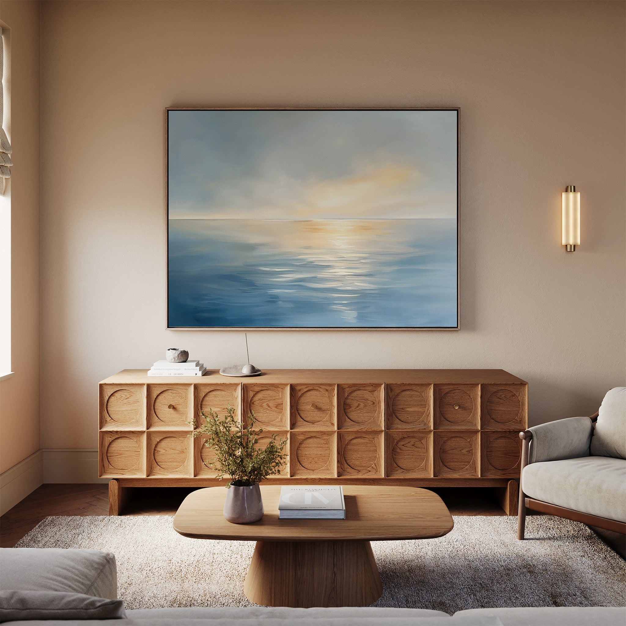 Whispers of the Tideline Canvas Print – blue coastal canvas wall art print by Aspire Prints