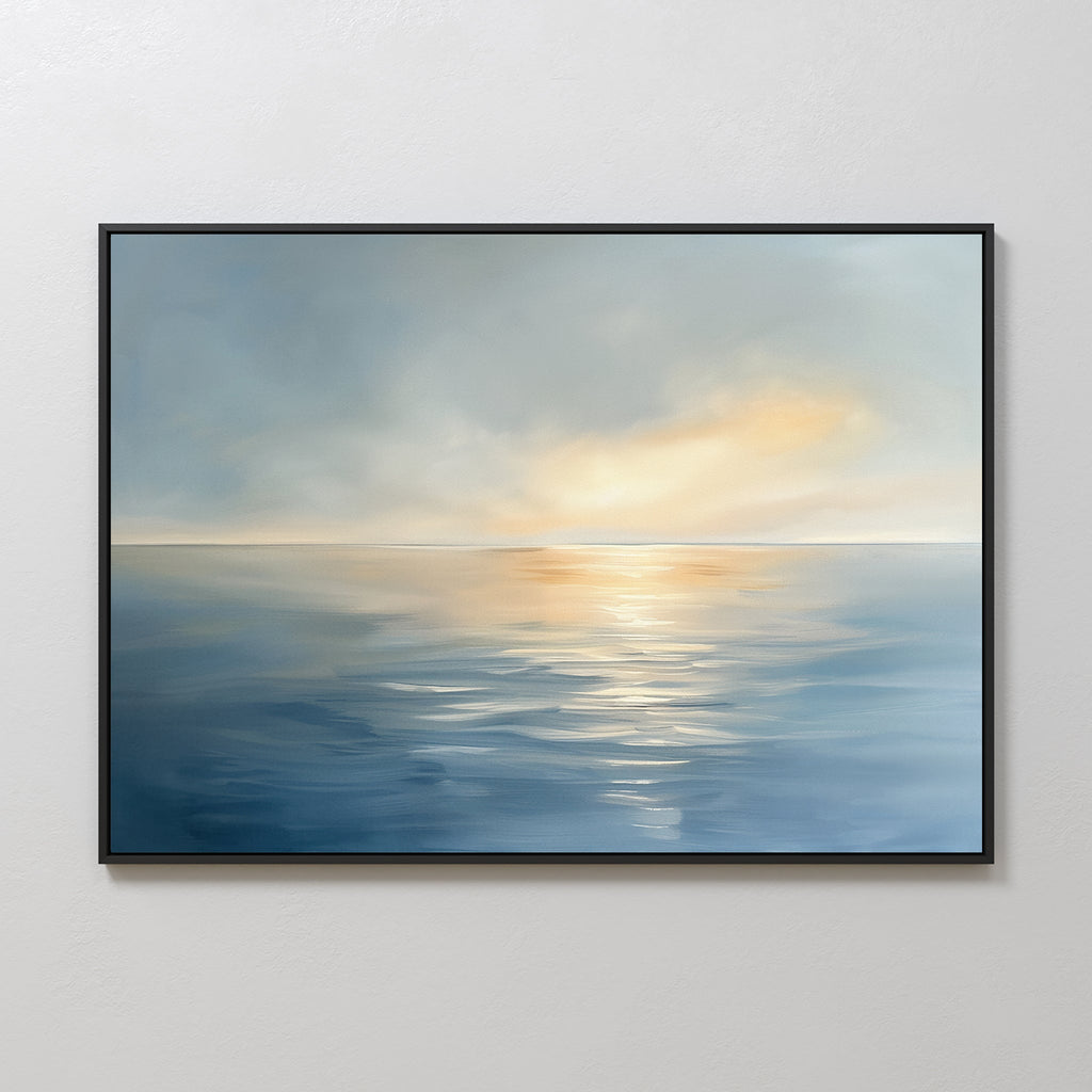 Whispers of the Tideline Canvas Print – blue coastal canvas wall art print by Aspire Prints