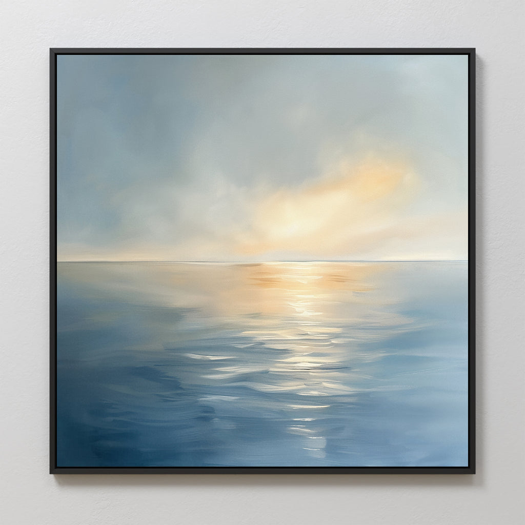 Tide of Quiet Light – blue coastal canvas wall art print by Aspire Prints