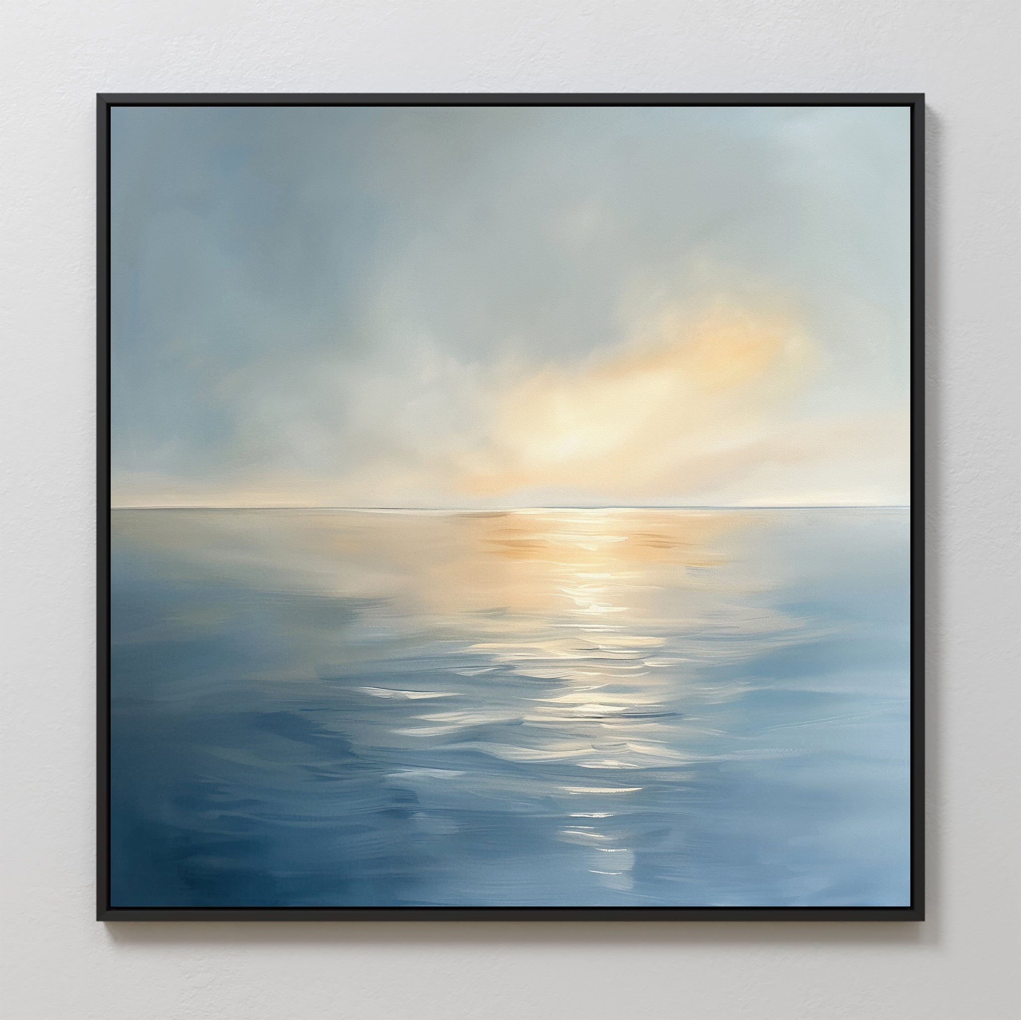 Tide of Quiet Light – blue coastal canvas wall art print by Aspire Prints