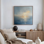 Tide of Quiet Light – blue coastal canvas wall art print by Aspire Prints
