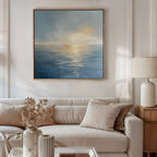 Tide of Quiet Light – blue coastal canvas wall art print by Aspire Prints