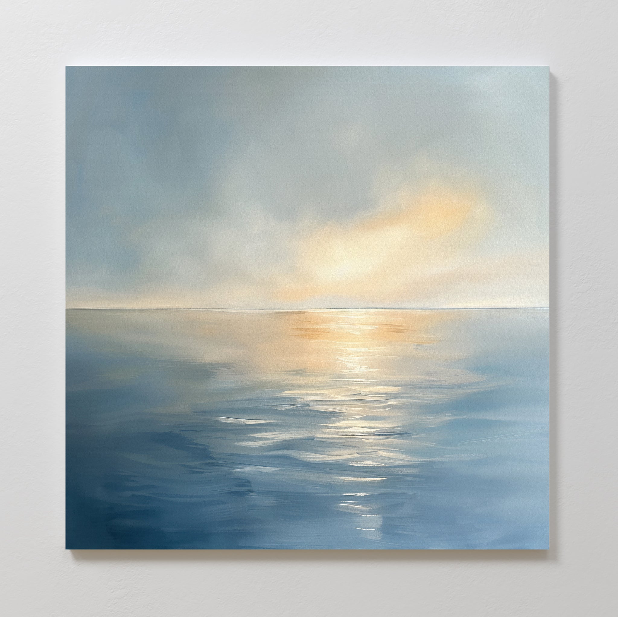 Tide of Quiet Light – blue coastal canvas wall art print by Aspire Prints