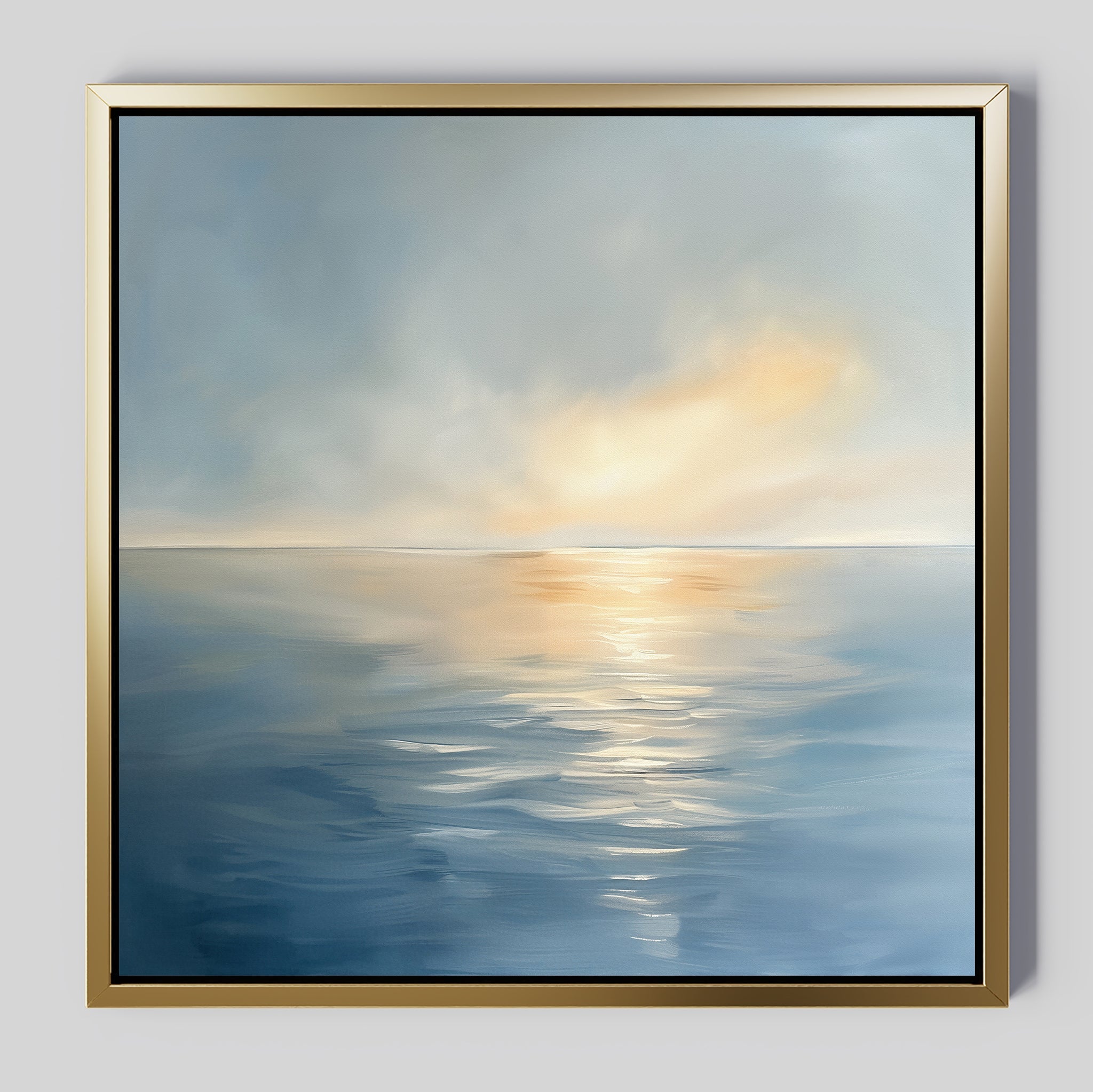 Tide of Quiet Light – blue coastal canvas wall art print by Aspire Prints