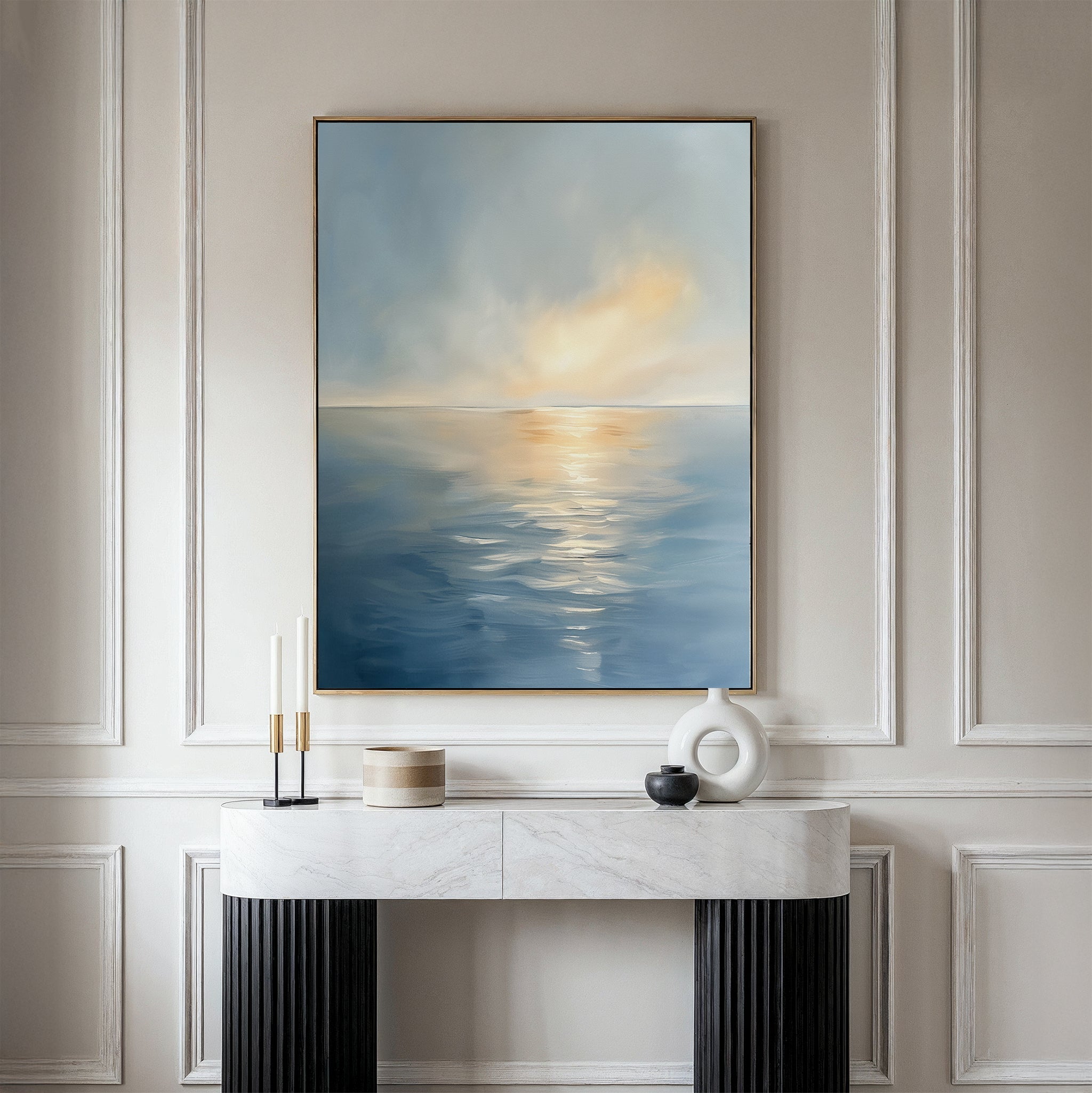 Whispers of the Tide Canvas Print – blue coastal canvas wall art print by Aspire Prints