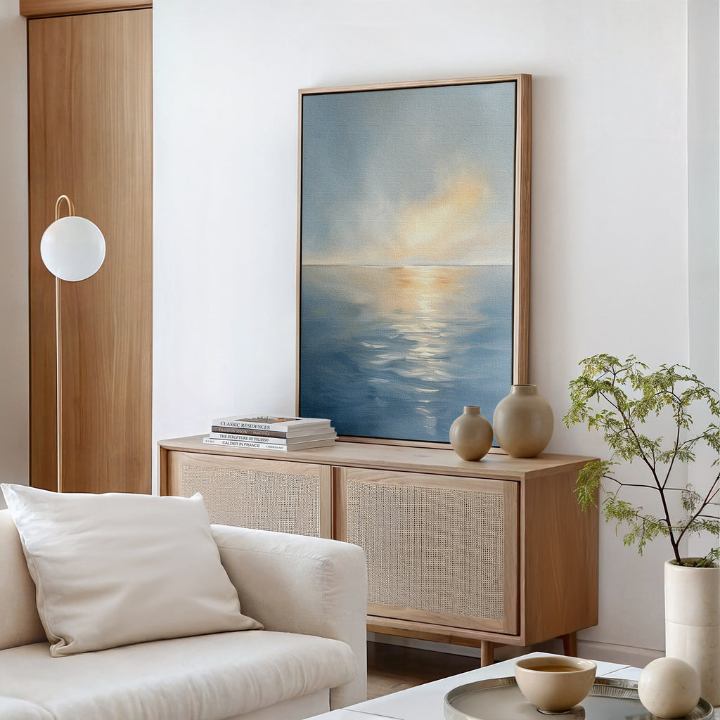 Whispers of the Tide Canvas Print – blue coastal canvas wall art print by Aspire Prints