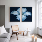 Midnight Bloom Whisper – Set of 2 Canvas Prints set of 2 – beige and white botanical canvas wall art by Aspire Prints