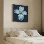 Moonlit Iris Whisper – beige and white botanical canvas wall art print by Aspire Prints