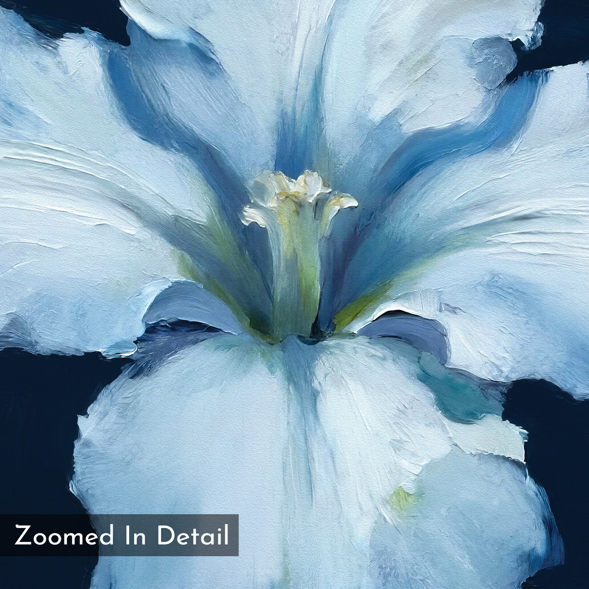 Moonlit Iris Whisper – beige and white botanical canvas wall art print by Aspire Prints