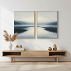 Whispers of Still Water – Set of 2 Canvas Prints set of 2 – neutral-toned coastal canvas wall art by Aspire Prints