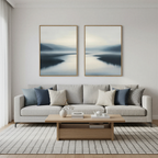 Whispers of Still Water – Set of 2 Canvas Prints set of 2 – neutral-toned coastal canvas wall art by Aspire Prints