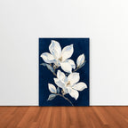 Magnolia Pair Canvas Art - Vertical – Stretched Canvas Only in room setting
