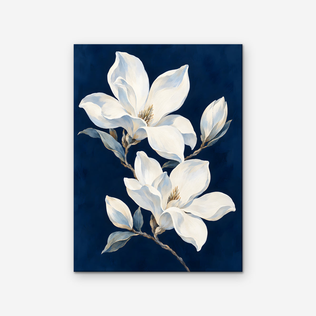 Magnolia Pair Canvas Art - Vertical – Stretched Canvas Only on white background