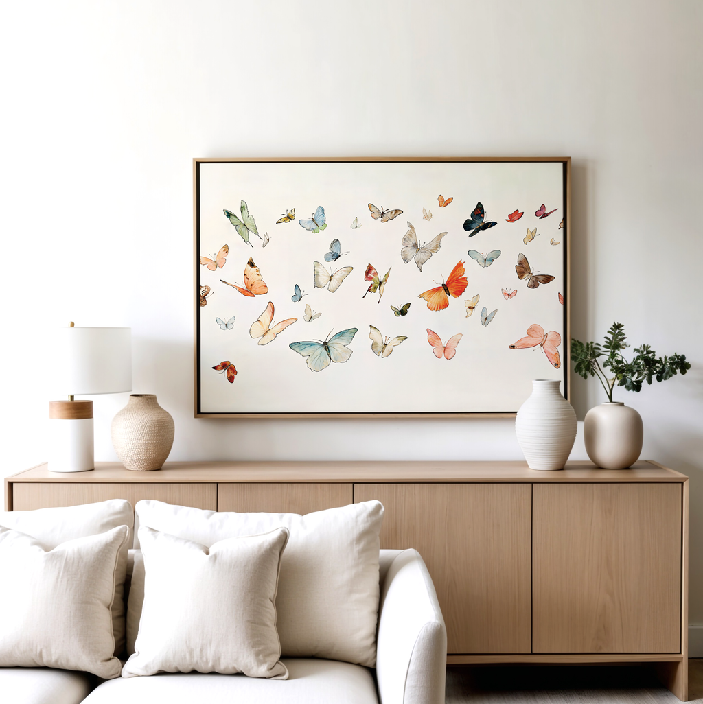 Whispers on the Wing – multicolour vintage canvas wall art print by Aspire Prints