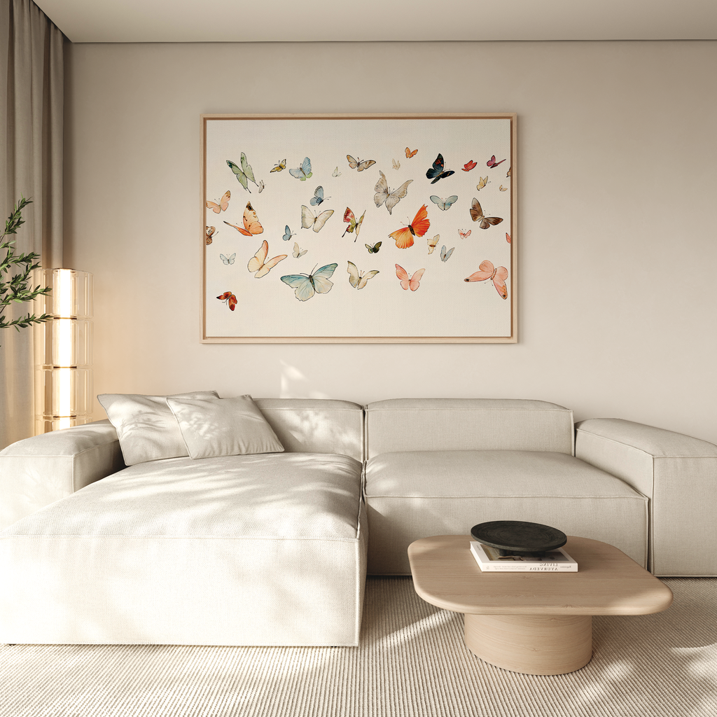 Whispers on the Wing – multicolour vintage canvas wall art print by Aspire Prints