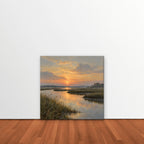 Marsh Sunset Canvas Art - Square – Stretched Canvas Only in room setting