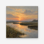 Marsh Sunset Canvas Art - Square – Stretched Canvas Only on white background