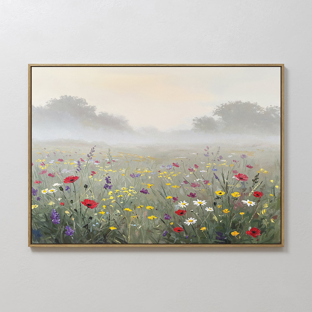 Whispers Through the Wildflowers Canvas Print – green botanical canvas wall art print by Aspire Prints