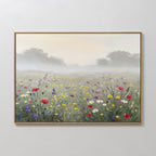 Whispers Through the Wildflowers Canvas Print – green botanical canvas wall art print by Aspire Prints