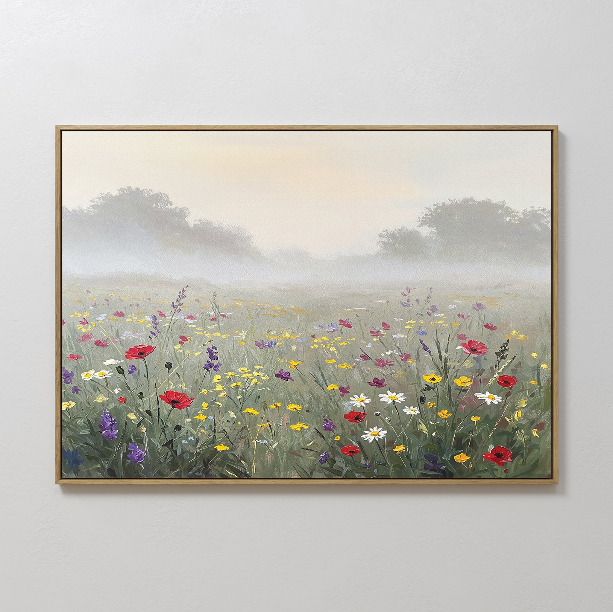 Whispers Through the Wildflowers Canvas Print – green botanical canvas wall art print by Aspire Prints