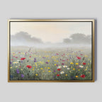 Whispers Through the Wildflowers Canvas Print – green botanical canvas wall art print by Aspire Prints