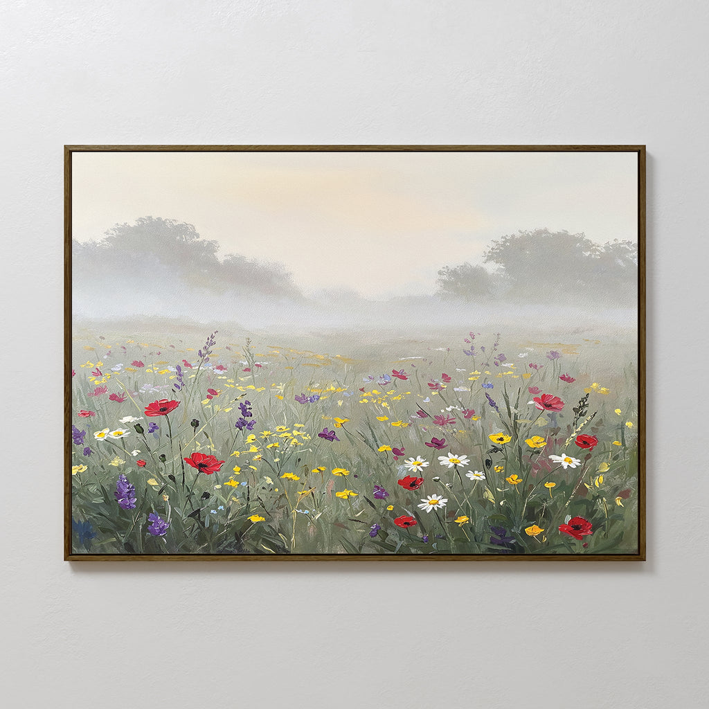 Whispers Through the Wildflowers Canvas Print – green botanical canvas wall art print by Aspire Prints