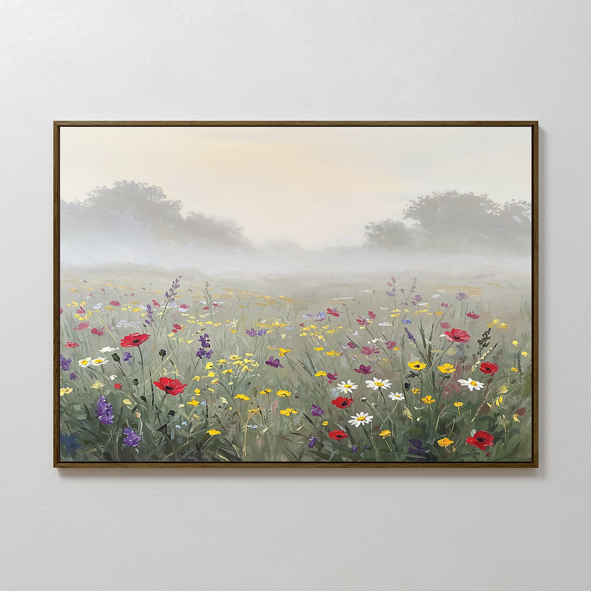 Whispers Through the Wildflowers Canvas Print – green botanical canvas wall art print by Aspire Prints