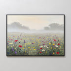 Whispers Through the Wildflowers Canvas Print – green botanical canvas wall art print by Aspire Prints