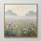 Whispers of the Wildflower Field – green botanical canvas wall art print by Aspire Prints