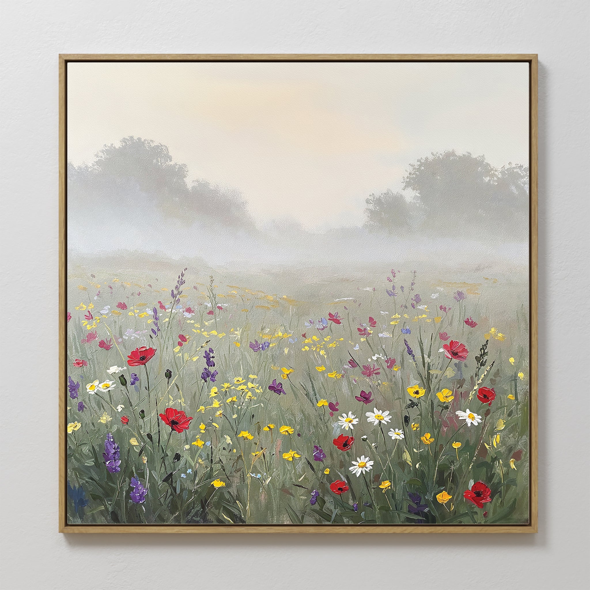 Whispers of the Wildflower Field – green botanical canvas wall art print by Aspire Prints