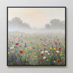 Whispers of the Wildflower Field – green botanical canvas wall art print by Aspire Prints