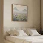 Whispers of the Wildflower Field – green botanical canvas wall art print by Aspire Prints